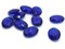10 25mm Faceted Oval Sapphire Blue Vintage West Germany Plastic Rhinestone Cabochons
